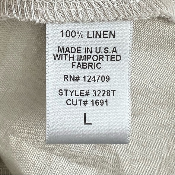 IC By Connie K Linen Key Hole Bow Tie Tunic Top 100% Linen Pockets Large USA - Picture 7 of 13